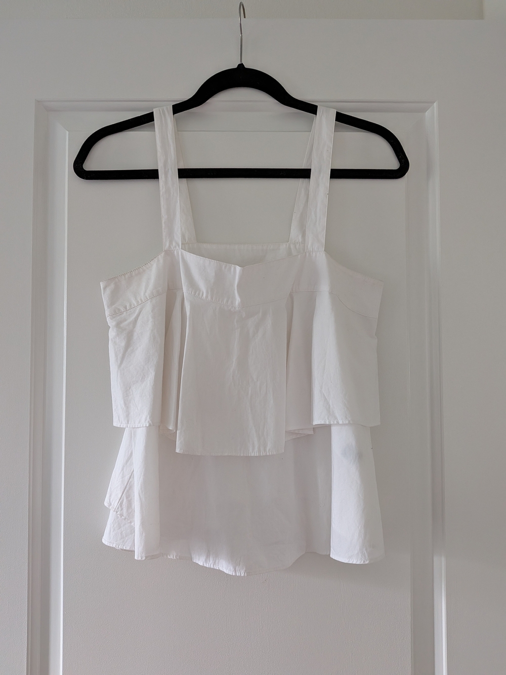 bp White Ruffled Tiered CottonTank